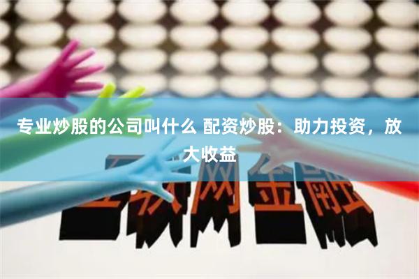 专业炒股的公司叫什么 配资炒股：助力投资，放大收益